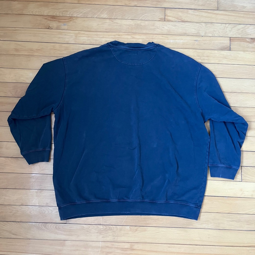 Anine Bing Navy Blue Oversized Graphic Logo Crew Neck Sweatshirt Distressed - Picture 9 of 12